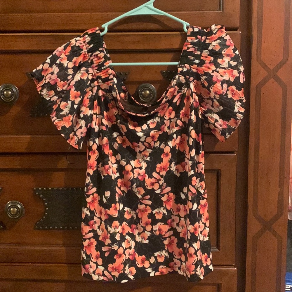 Off shoulder cherry blossom blouse